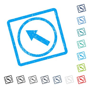 Yuvarlak yukarı-sol ok simgesi kauçuk filigran