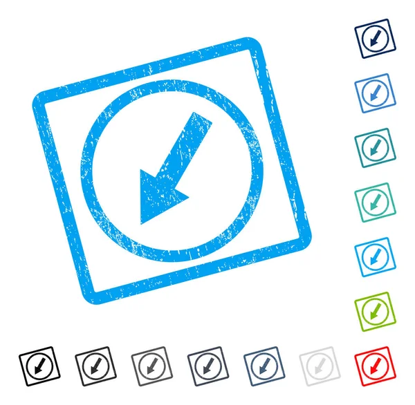 Yuvarlak aşağı sol ok simgesi kauçuk filigran