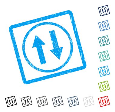 Dikey Çevir ok simge kauçuk filigran