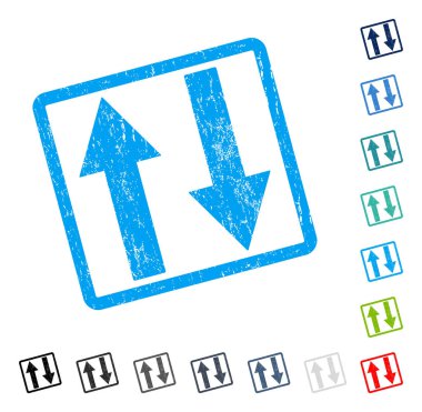 Dikey Çevir ok simge kauçuk filigran