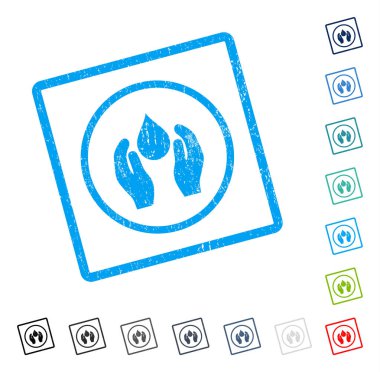 Su bakım simgesi kauçuk filigran