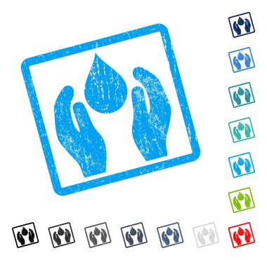 Su bakım simgesi kauçuk filigran