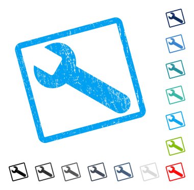 İngiliz anahtarı simgesini kauçuk filigran