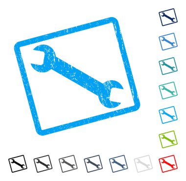 İngiliz anahtarı simgesini kauçuk filigran