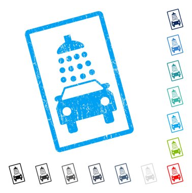 Oto yıkama simgesi kauçuk filigran