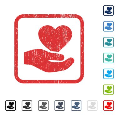 Aşk kalp teklif el simgesi kauçuk filigran