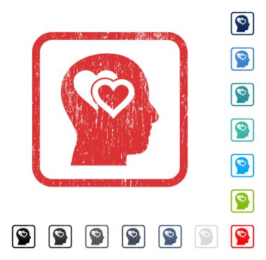 Zihin simgesi kauçuk filigran seviyorum