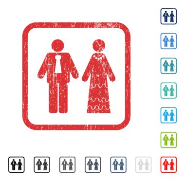 Yeni evliler simgesi kauçuk filigran