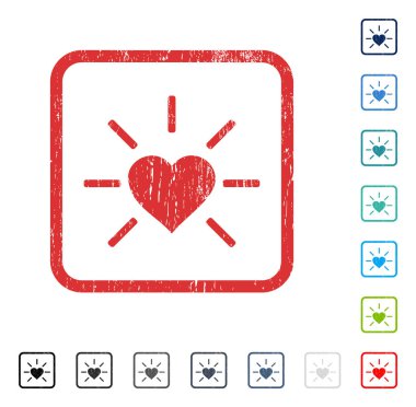 Parlak aşk kalp simgesi kauçuk filigran