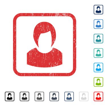 Kadın profili simgesini kauçuk filigran