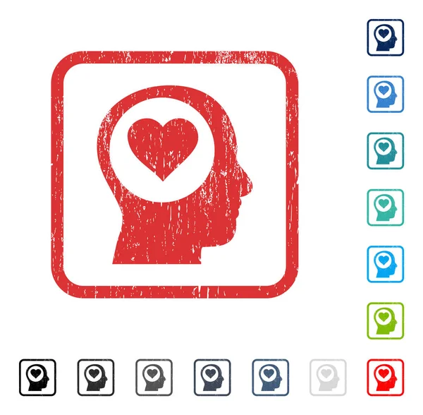 Kafa simgesi kauçuk filigran düşünüyorum seviyorum