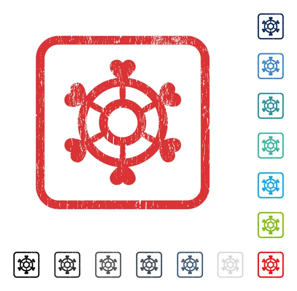 Güzel tekne direksiyon simgesi kauçuk filigran