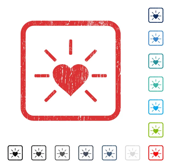 Parlak aşk kalp simgesi kauçuk filigran