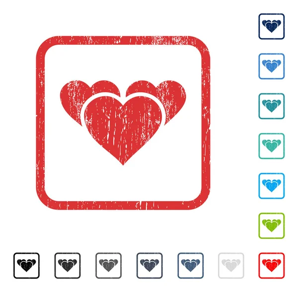 Sevgililer günü kalpleri simgesi kauçuk filigran