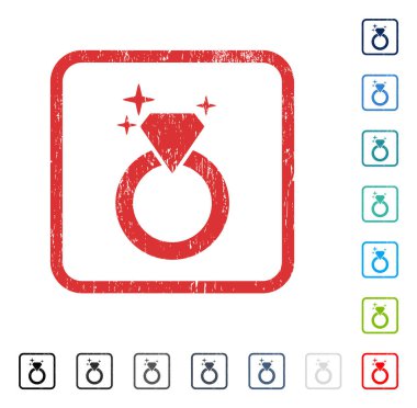 Elmas yüzük simgesi kauçuk filigran ışıltı