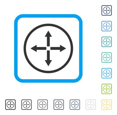 Oklar çerçeveli vektör simgesini genişletin