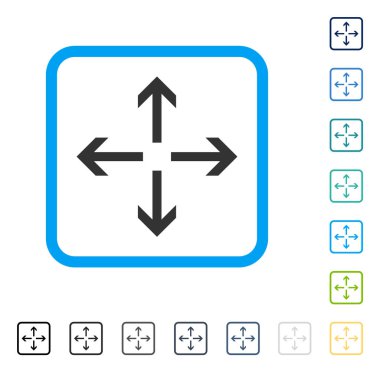 Oklar çerçeveli vektör simgesini genişletin