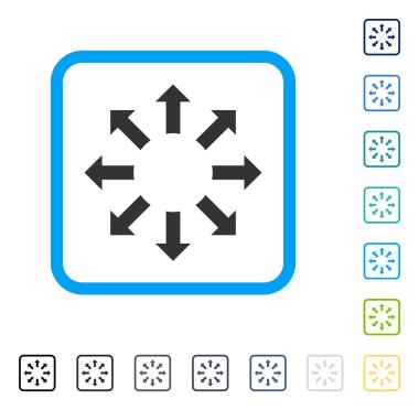 Oklar çerçeveli vektör simgesini genişletin