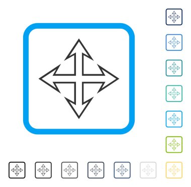 Oklar çerçeveli vektör simgesini genişletin