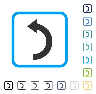Sola Döndür vektör simge çerçeveli
