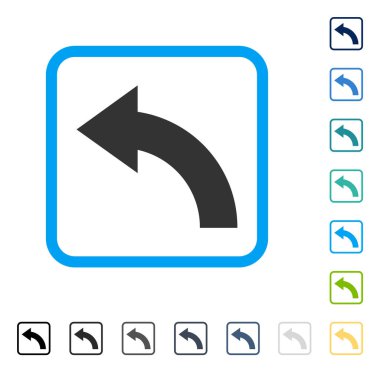 Sola Döndür vektör simge çerçeveli