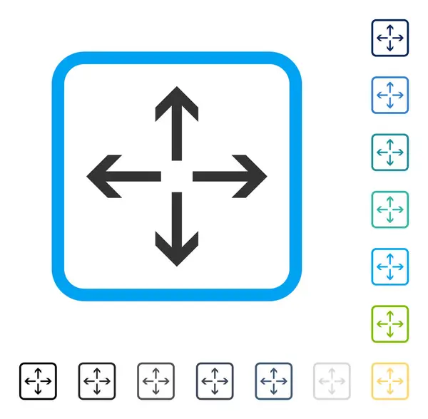 Développer les flèches encadrées Icône vectorielle — Image vectorielle