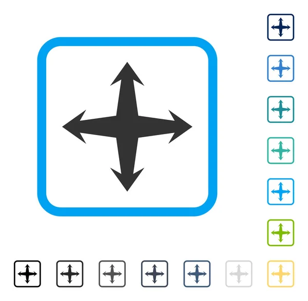 Expandir ícone vetorial emoldurado — Vetor de Stock