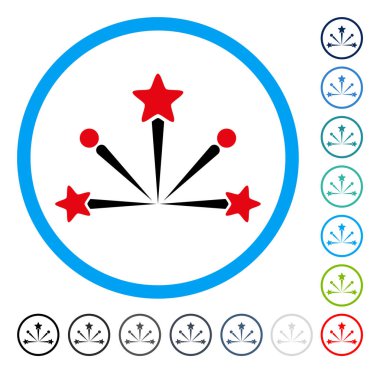 Havai fişek patlama yuvarlak vektör simgesi