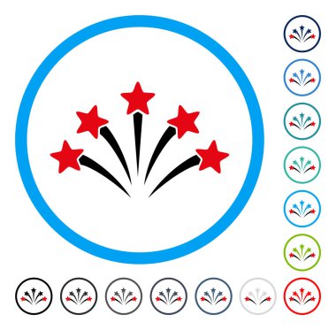 Havai fişek patlama yuvarlak vektör simgesi