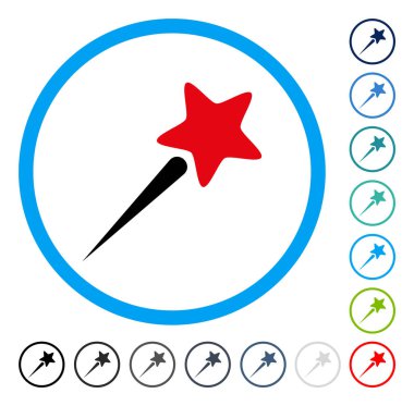 Yıldız uçan vektör simge yuvarlak