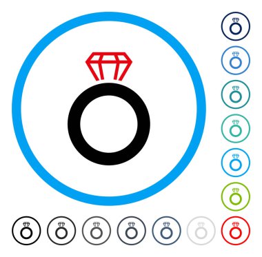 Mücevher yüzük yuvarlak vektör simgesi