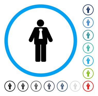 Damat yuvarlak vektör simgesi