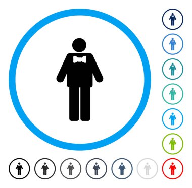 Damat yuvarlak vektör simgesi