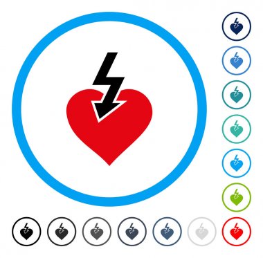 Kalp şok Strike yuvarlak vektör simgesi