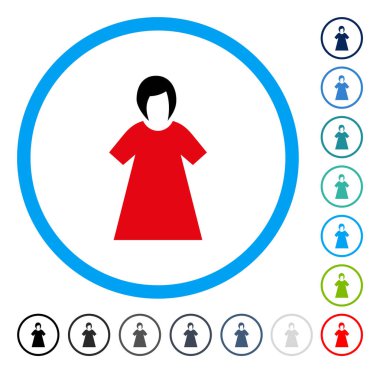 Bayan şekil yuvarlak vektör simgesi