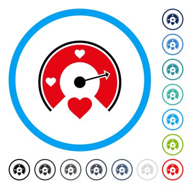 Aşk ölçer yuvarlak vektör simgesi