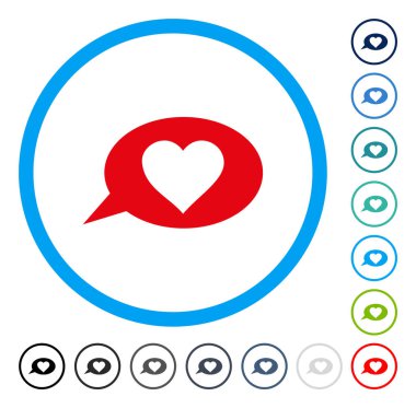 Aşk ileti balon yuvarlak vektör simgesi