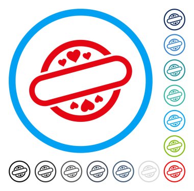 Aşk damga mühür yuvarlak vektör simgesi