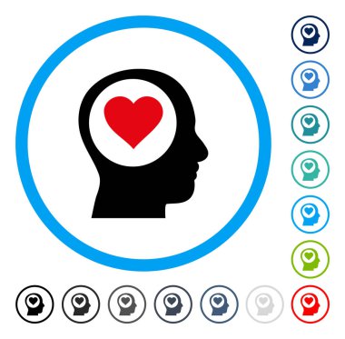 Kafa yuvarlak vektör simge düşünüyorum seviyorum