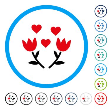 Güzel Lale çiçek yuvarlak vektör simgesi