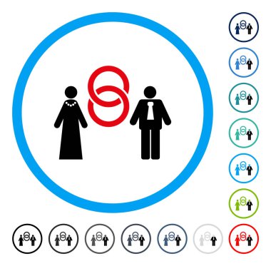 Evlilik kişi yuvarlak vektör simgesi