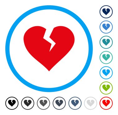 Kalp Break yuvarlak vektör simgesi