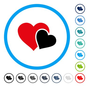 Sevgi kalpleri yuvarlak vektör simgesi