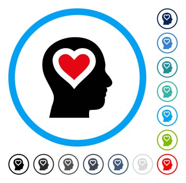 Kafa yuvarlak vektör simgesinde seviyorum