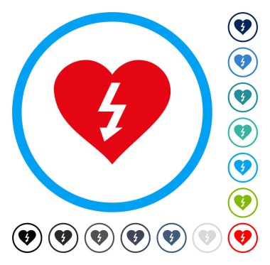 Güç aşk kalp vektör simge yuvarlak