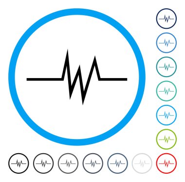 Nabız sinyal yuvarlak vektör simgesi