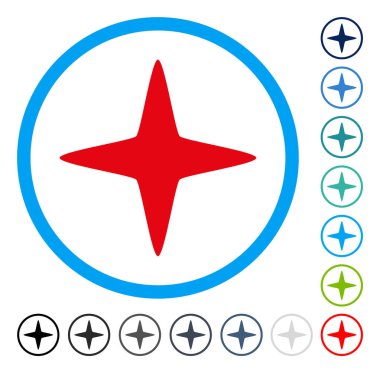 Işıltı yuvarlak vektör yıldız simgesi