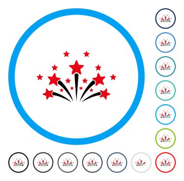 Yıldız havai fişek yuvarlak vektör simgesi