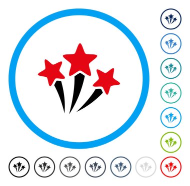 Yıldız havai fişek yuvarlak vektör simgesi