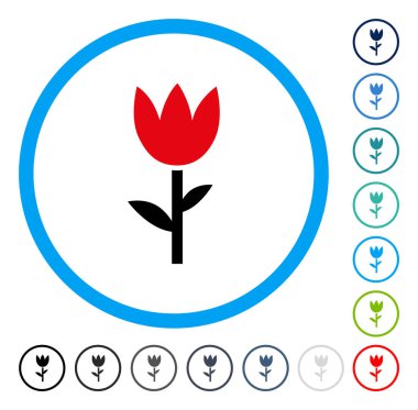 Lale yuvarlak vektör simgesi